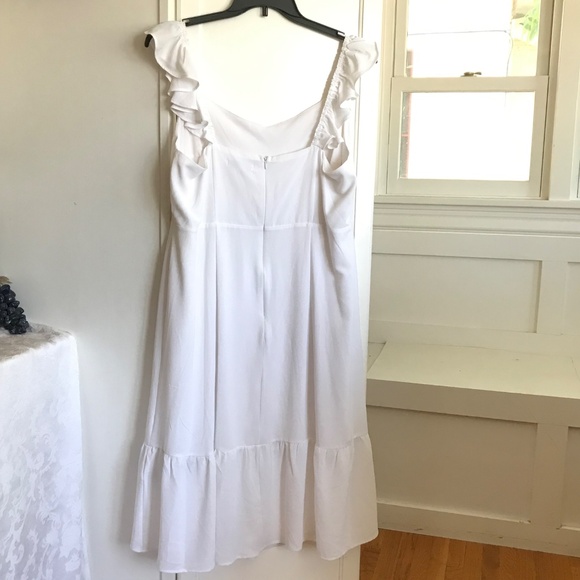 AND NOW THIS Ruffled Midi Dress Fit & Flare White Women’s Plus Size 2X - Picture 9 of 16